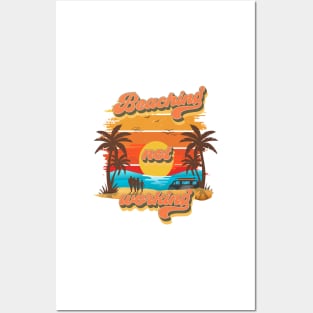 Beaching not working Retro quote groovy teacher vacation Posters and Art